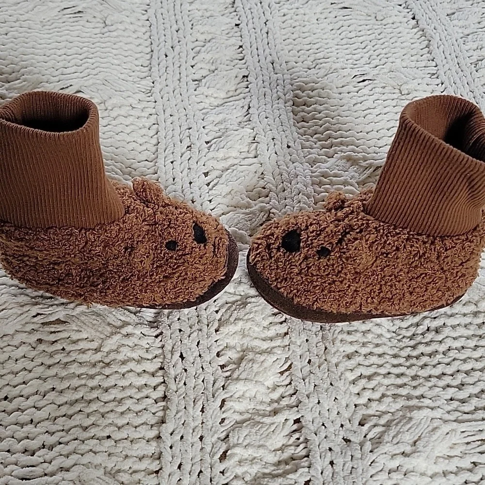 Gap‎ Baby Gap Vintage Teddy Bear Toddler Size 6 Slippers Boy Or Girl